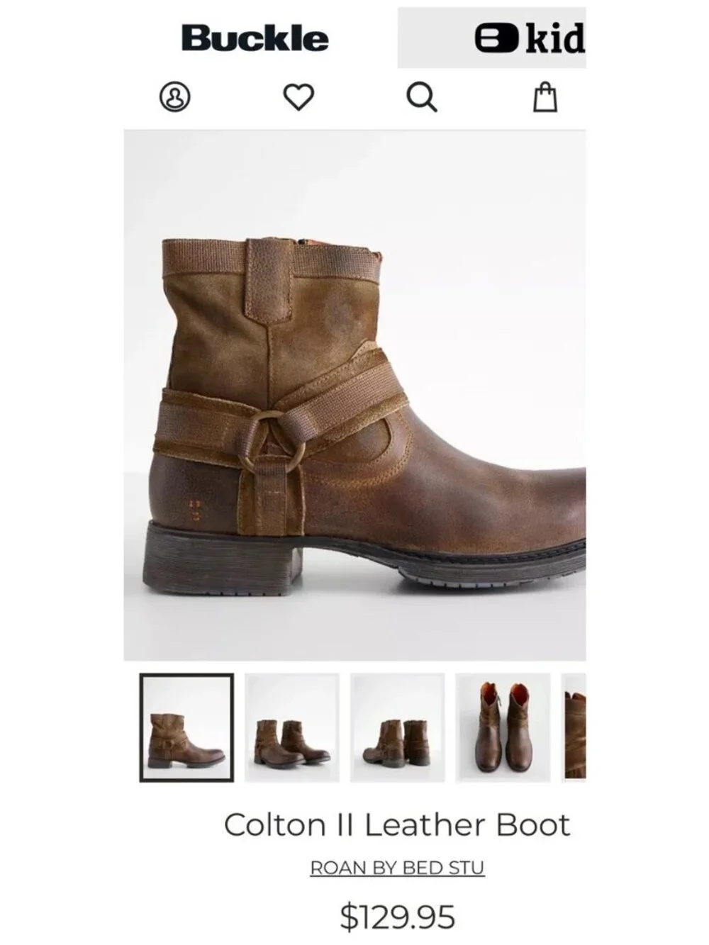 Roan By Bed Stu Colton ll Brown Leather Pull On Boots Distressed Biker Size 12